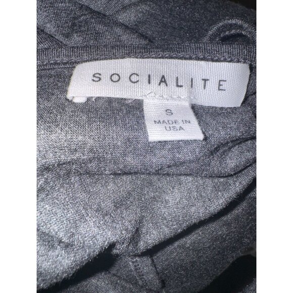 Socialite Womens Sleeveless Halter Jumpsuit Charcoal Grey Size S Made In USA - Picture 3 of 9